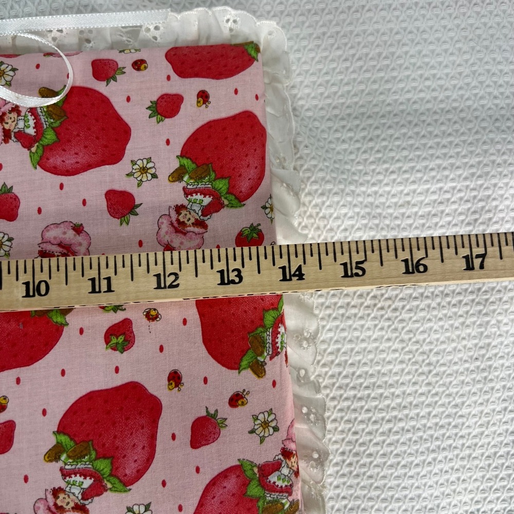 Handmade Strawberry Shortcake Fabric Photo Album 3-Ring Binder Eyelet Lace Pink - Picture 12 of 13